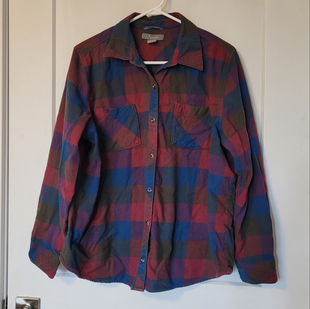 Boy's Multicolor Plaid Button Down Shirt